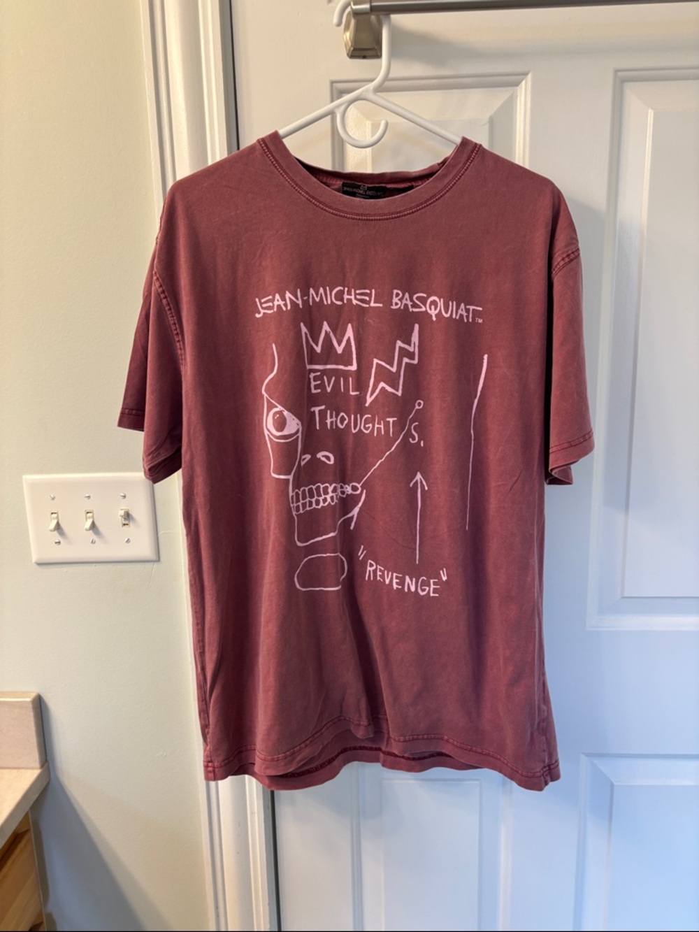 Jean-Michel Basquiat Graphic Short Sleeve Tee - Dusty Maroon